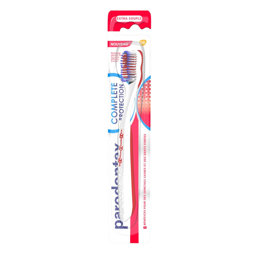 Parodontax Complete Protection Toothbrush Extra Soft head reaching gum line