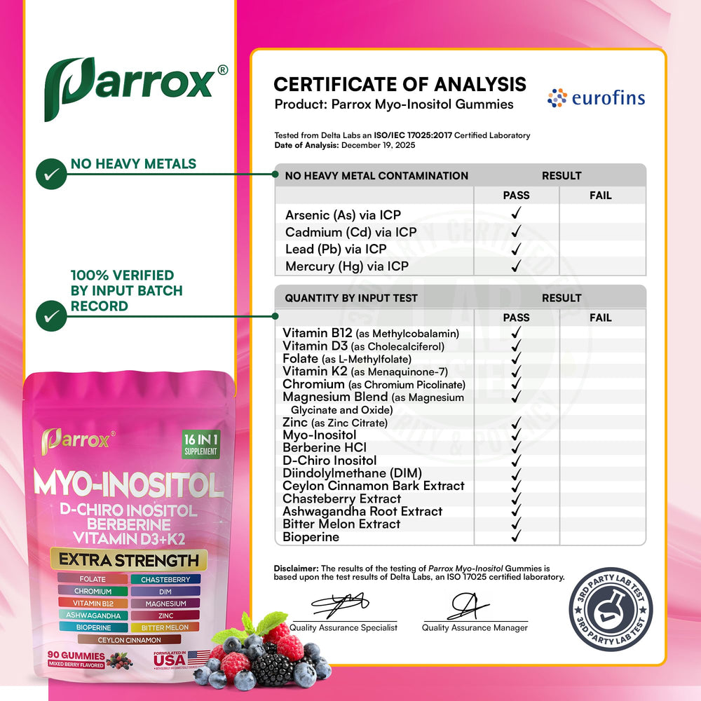 Parrox bottle next to berries showing mixed-berry flavor and natural appeal