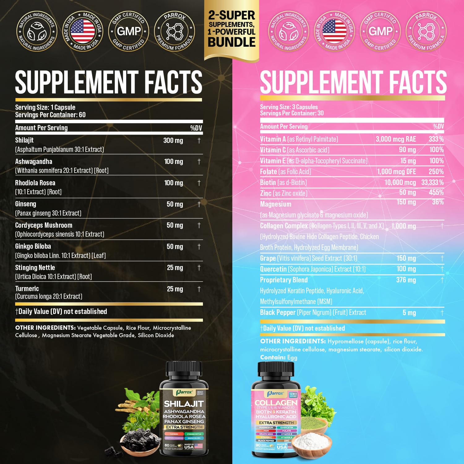 Close-up of Adaptogenic Blend capsule with Rhodiola, Turmeric, and Cordyceps