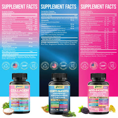 Collagen peptides Types I–V–X with biotin and keratin