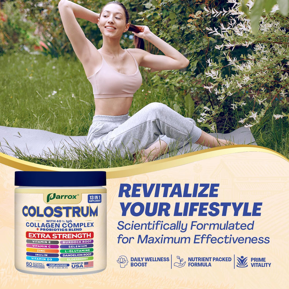 Parrox Colostrum Powder with collagen, probiotics, elderberry