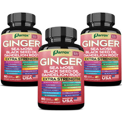 Bottle of Parrox Ginger 16-in-1 formula with label