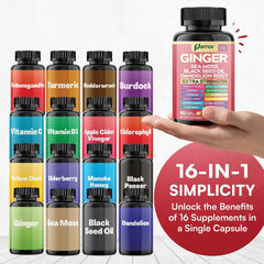 Two capsules of Parrox Ginger 16-in-1 daily formula