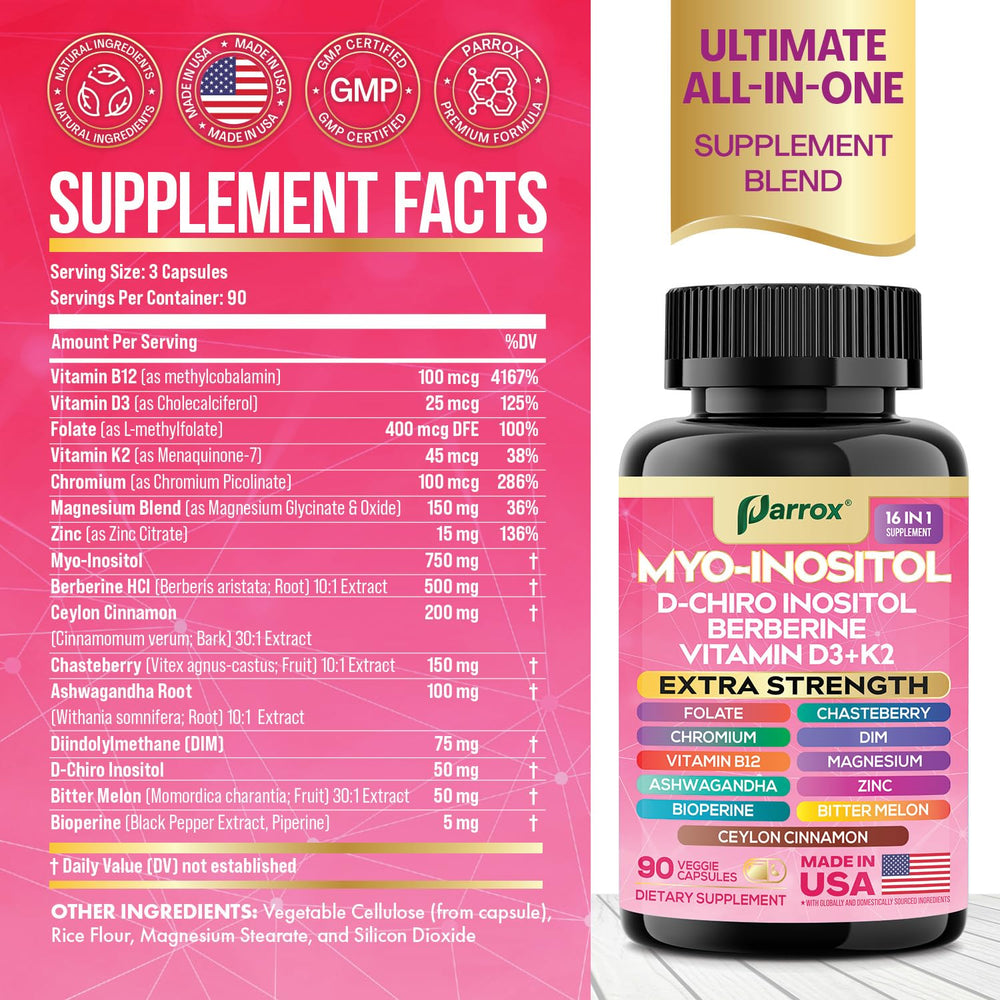 Close-up of Myo-Inositol and D-Chiro Inositol ingredients