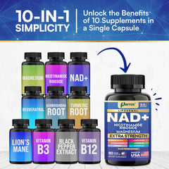 Key vitamins and minerals: Vitamin B3, Vitamin B12, and Magnesium