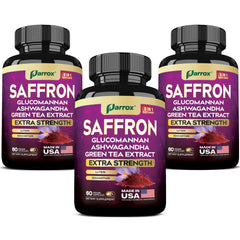 Parrox Saffron bottle with 60 capsules