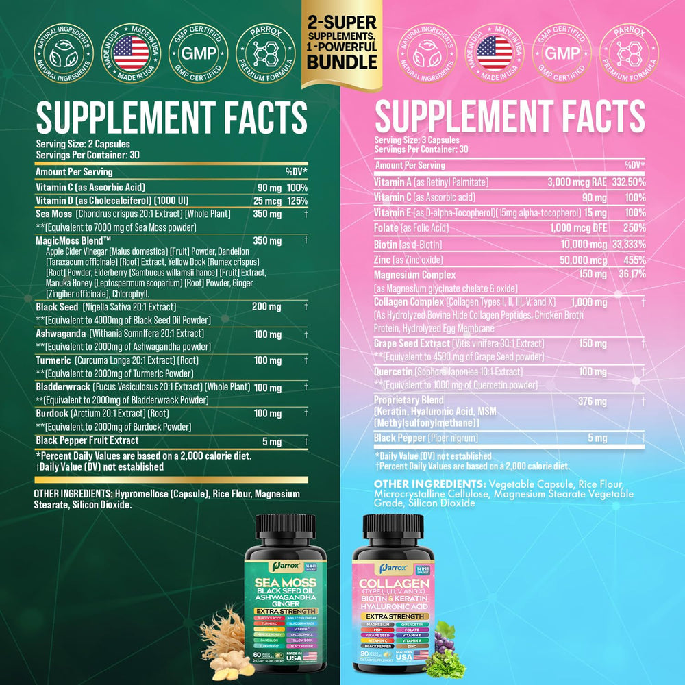 Sea Moss 16-in-1 capsules label