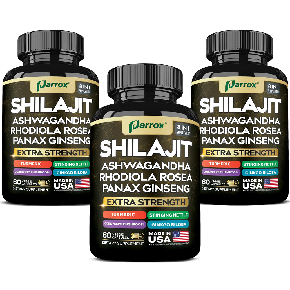 Hero image of Parrox Shilajit 8-in-1 supplement bottle