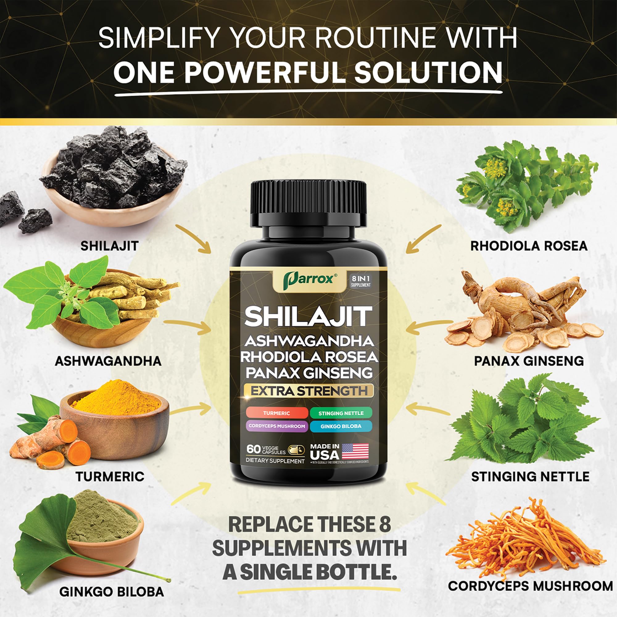 Shilajit with Ashwagandha and Panax Ginseng illustration