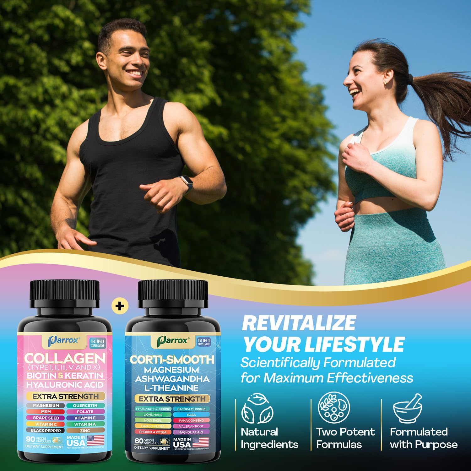 Collagen types I, II, III, V, and X included in the formula