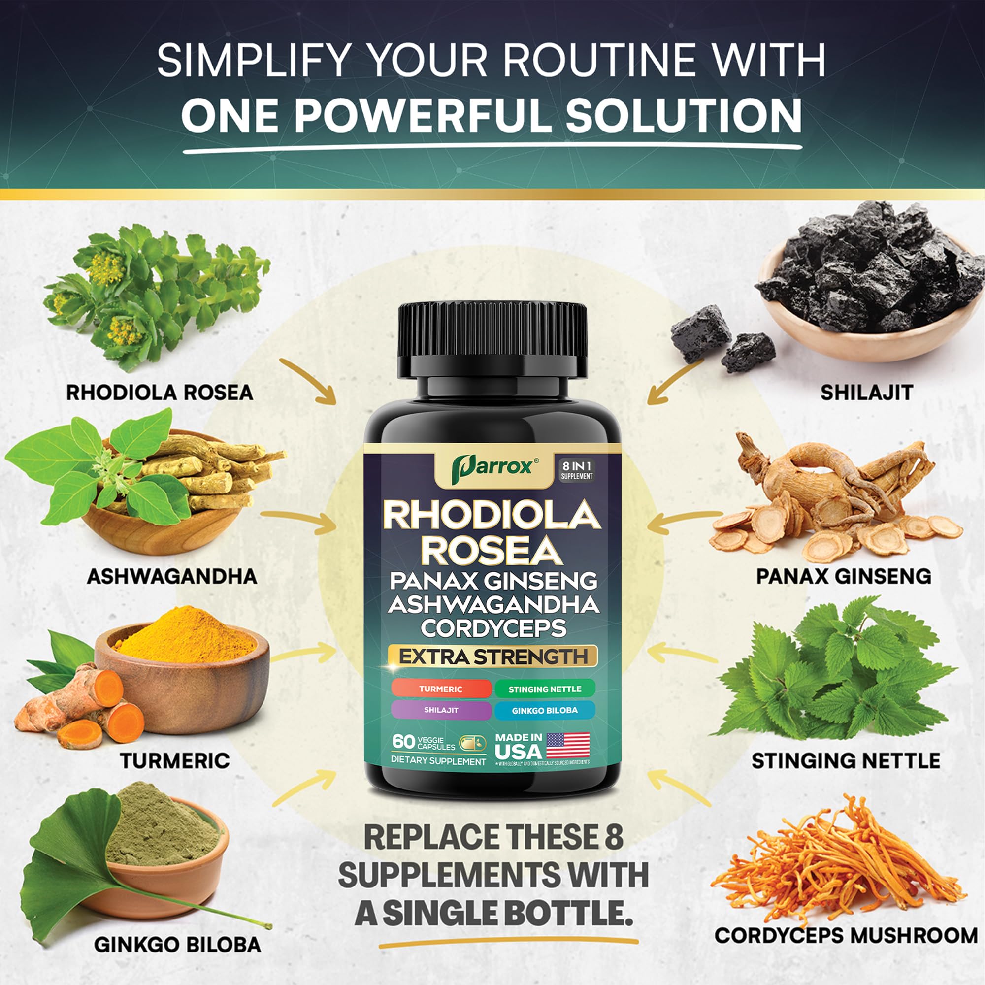 Turmeric and Stinging Nettle plant-based wellness capsule