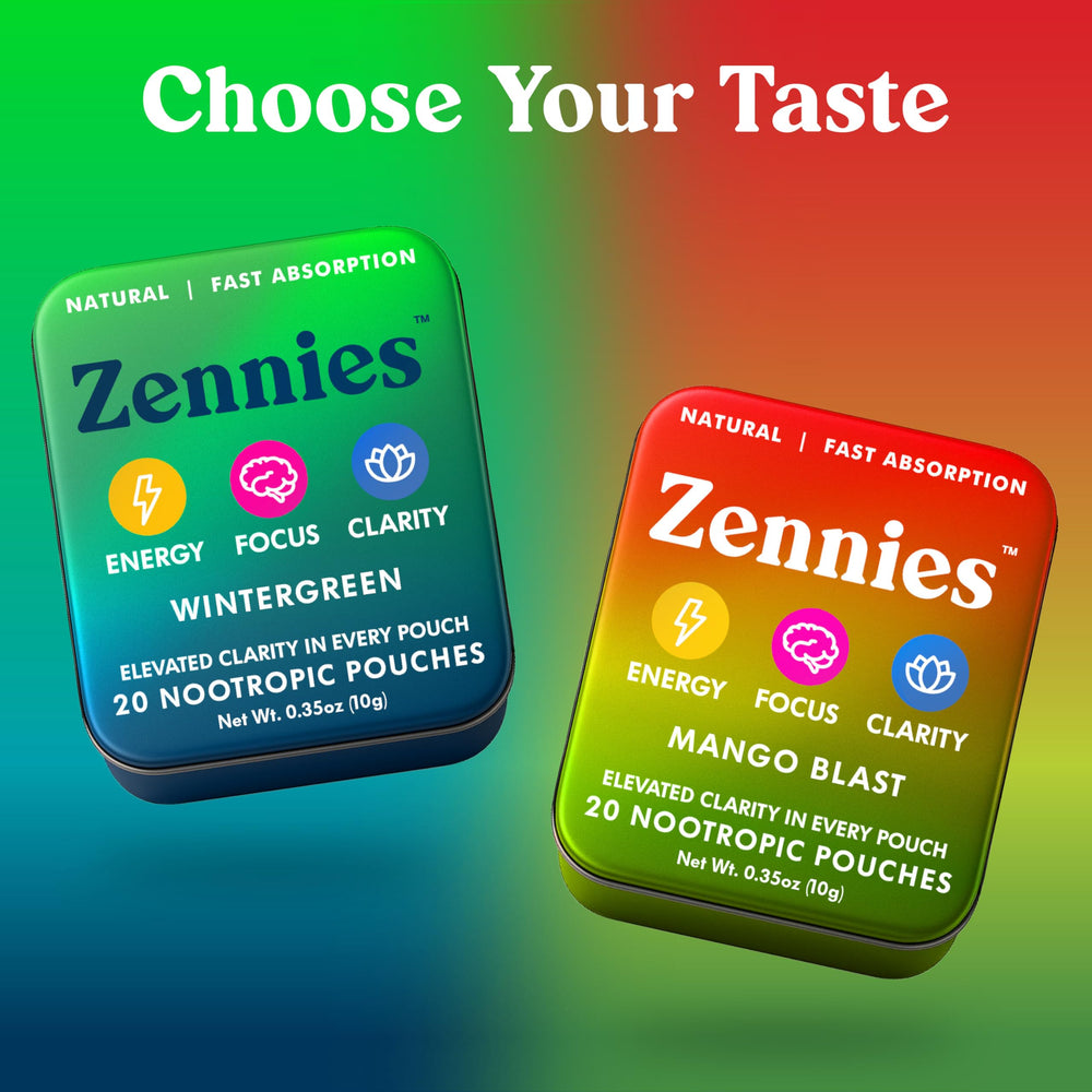 Parrox Zennies Mango Blast flavor shot shows sugar-free, artificial sweetener-free energy boost.