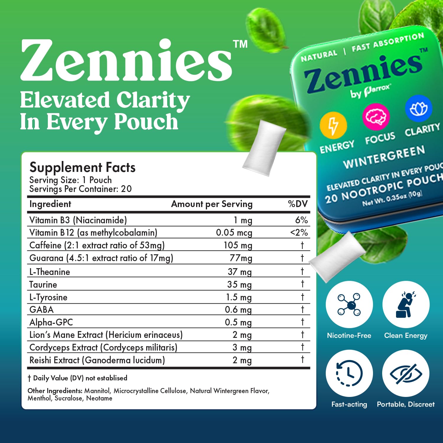 Parrox Zennies pouch close-up texture highlighting smooth intake for clean energy