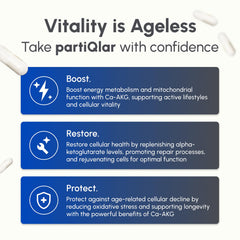 PartiQlar CA AKG capsules ready-to-swallow for metabolic energy production.