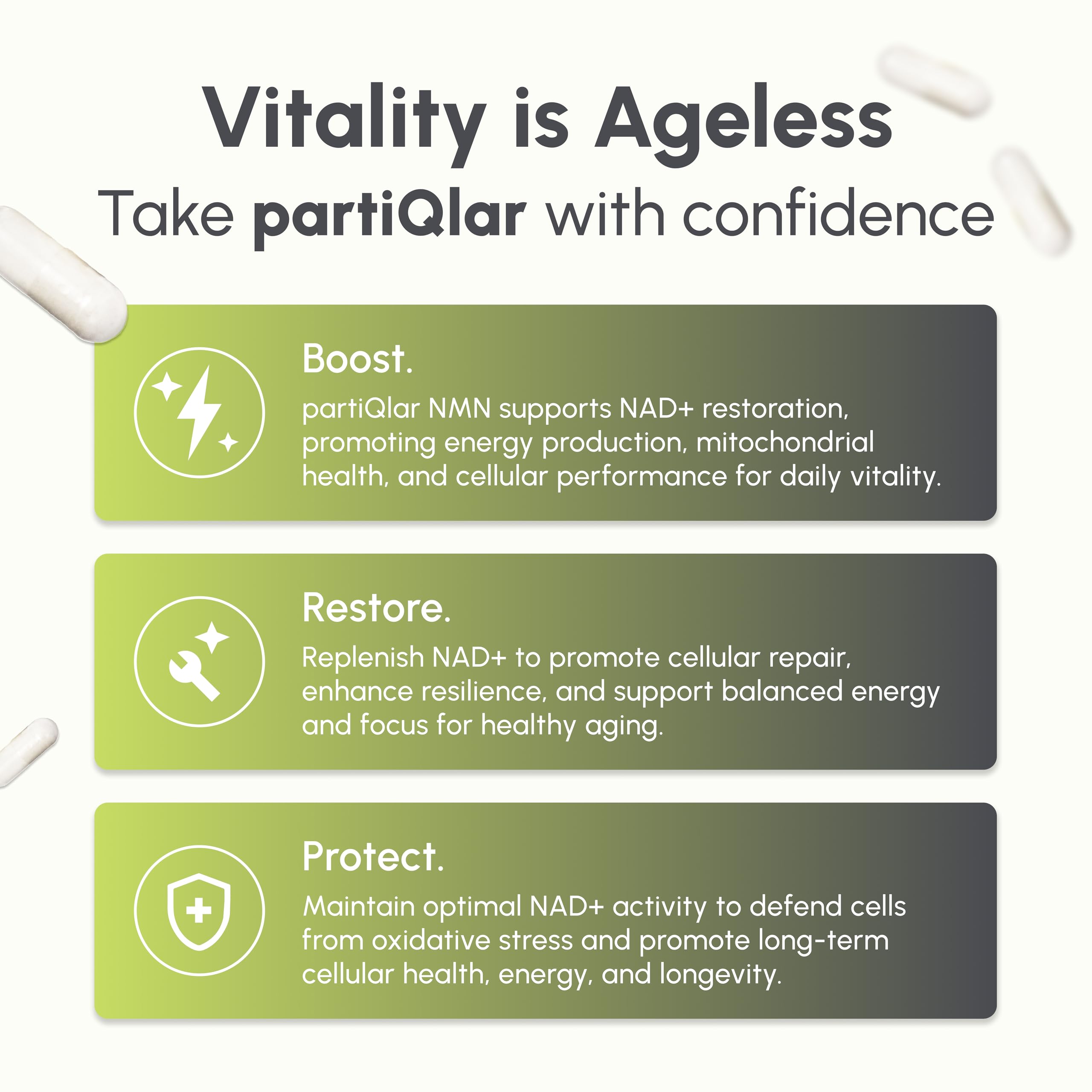 partiQlar NMN 500mg bottle packaging