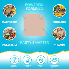 Patch applied to skin for easy use