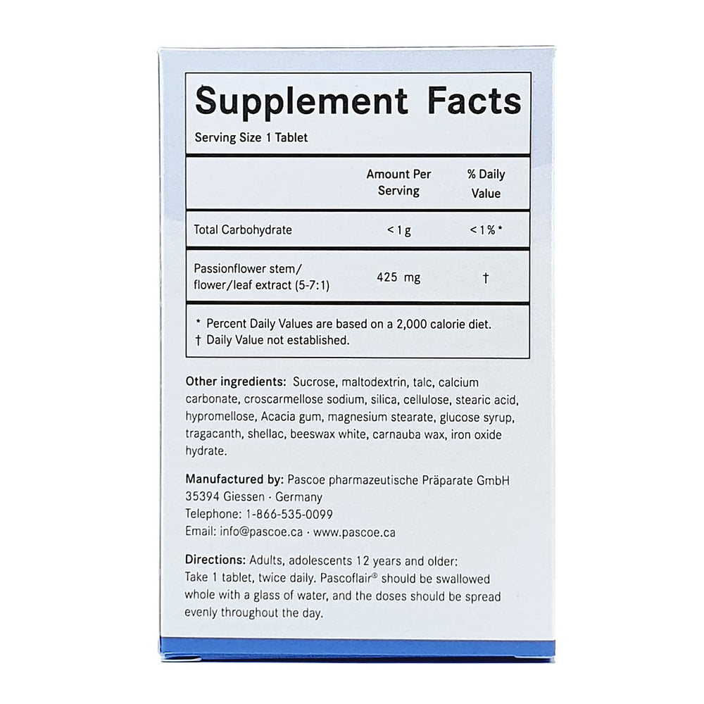 Pascoflair passionflower sleep aid bottle