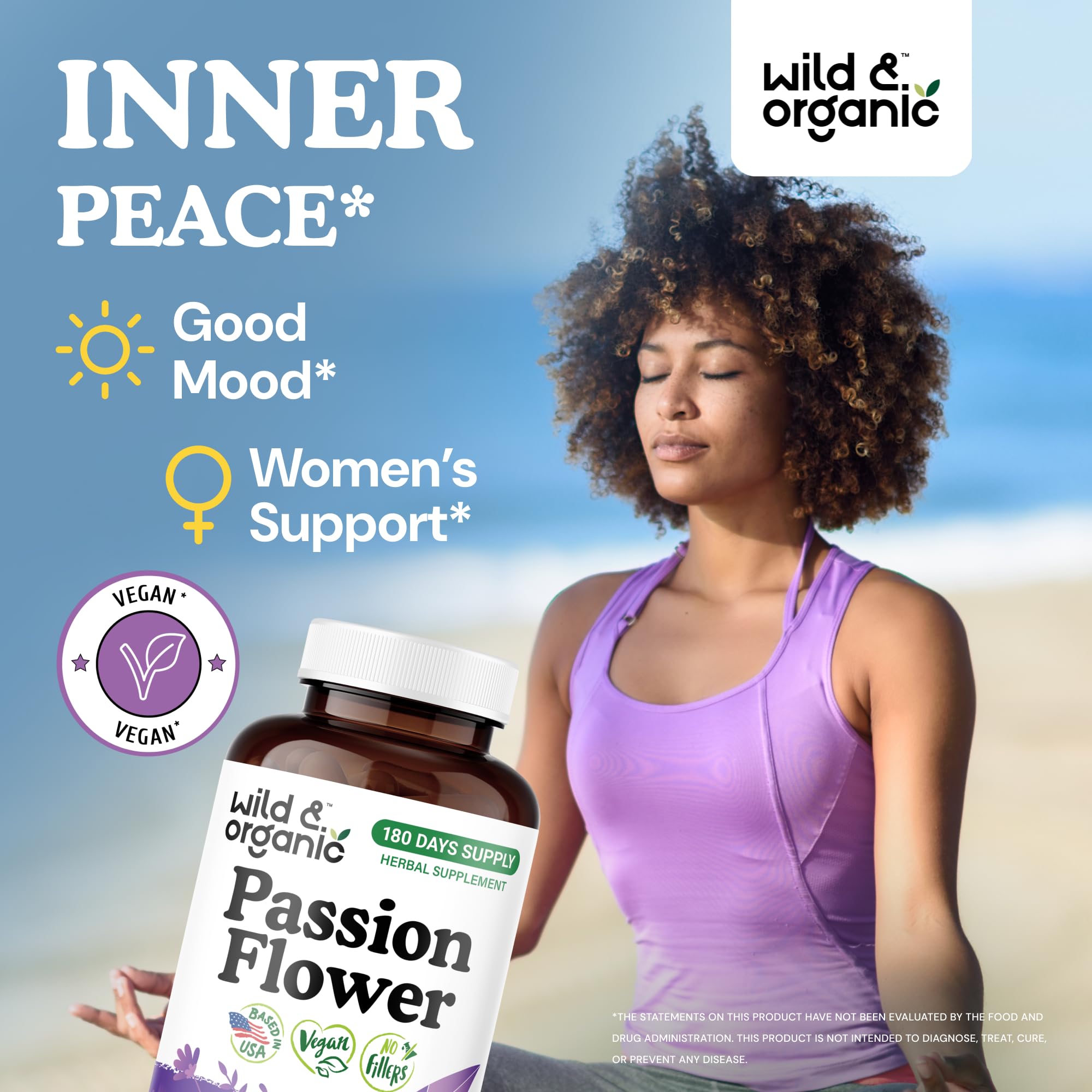 Close-up of passion flower extract capsules ingredients