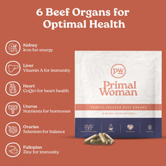 Pasture-raised beef organ supplement for women