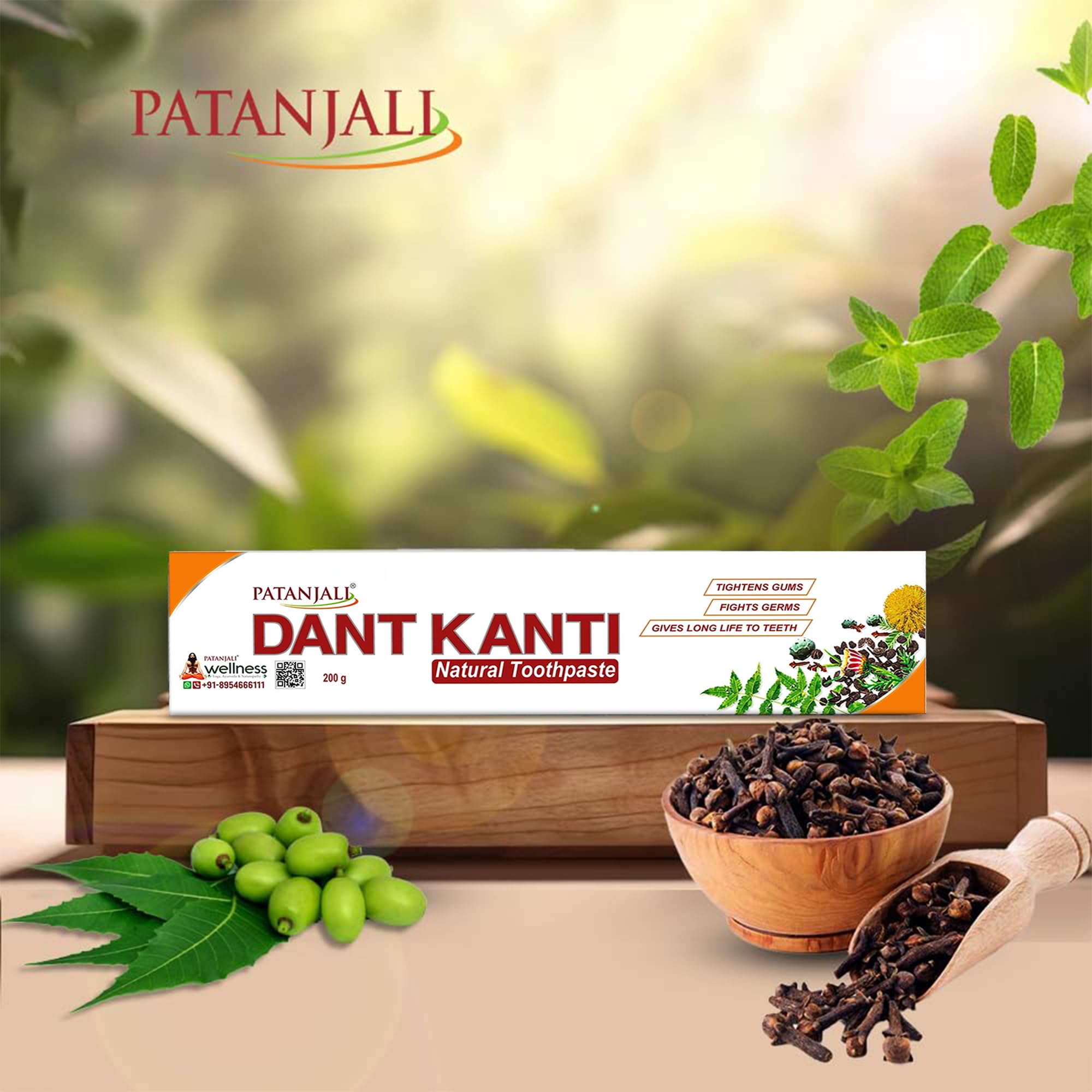 Patanjali Dant Kanti toothpaste branding and tube