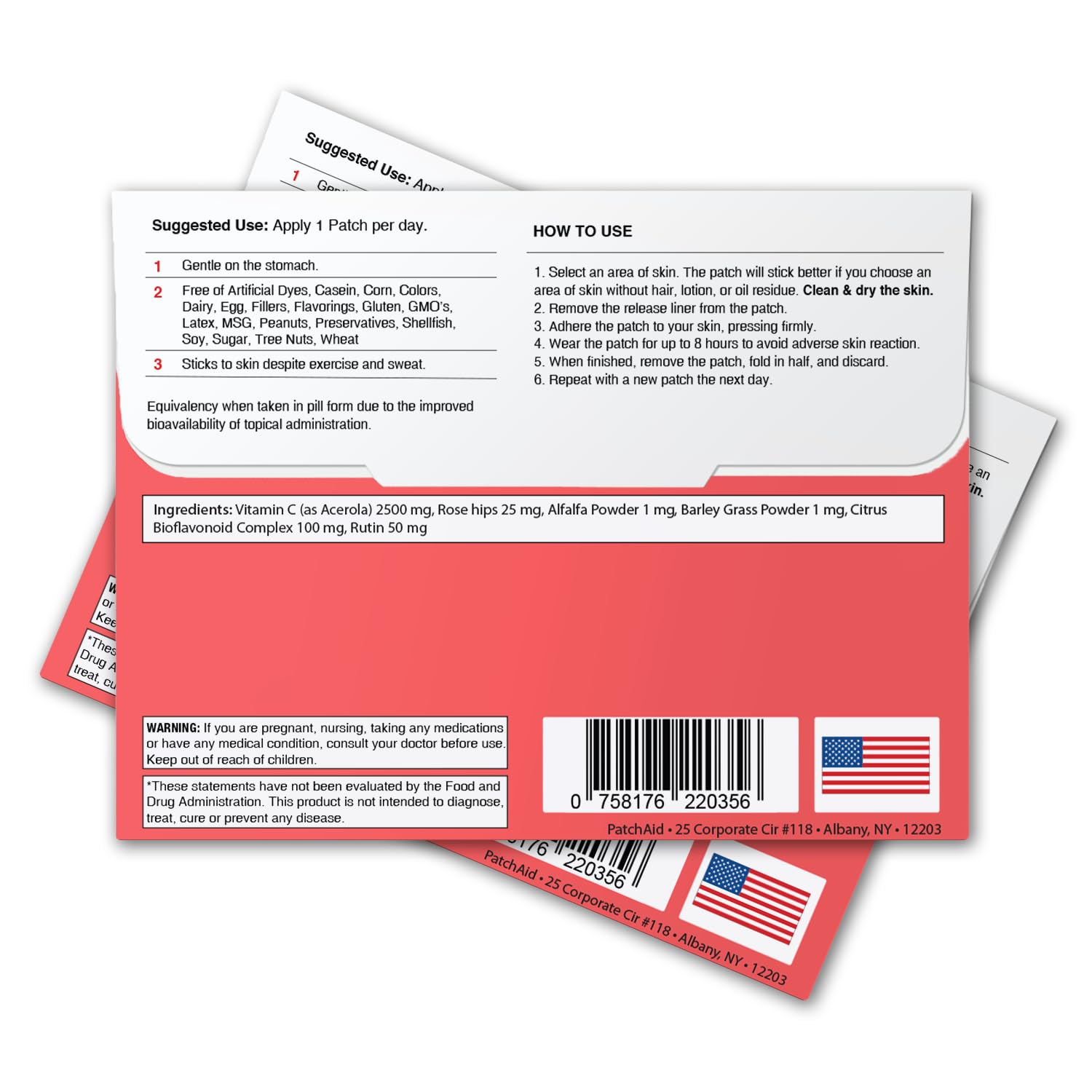 PatchAid C Plus Topical Patch applied to skin