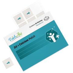 Single PatchAid D3/Calcium Topical Patch ready to apply