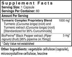 Close-up of Patient One Turmeric Curcumin 1000 mg bottle showing 60 capsules