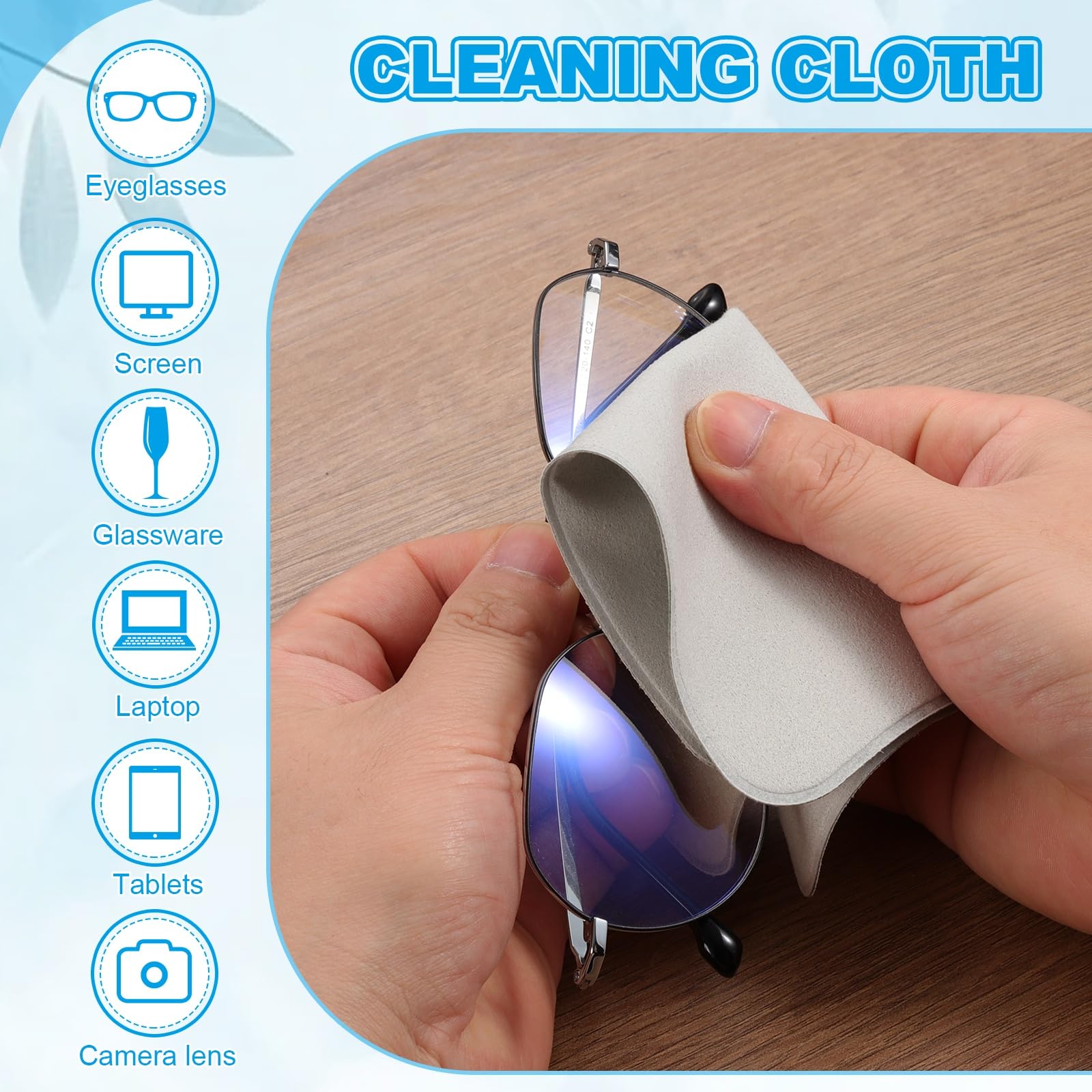 Dirt-resistant reusable cleaning cloth removing dust from a lens
