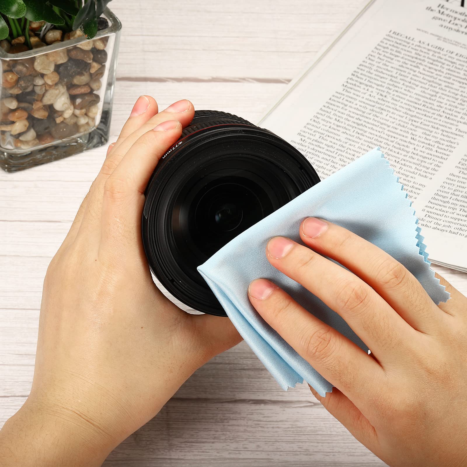 Soft microfiber fabric close-up for lens cleaning