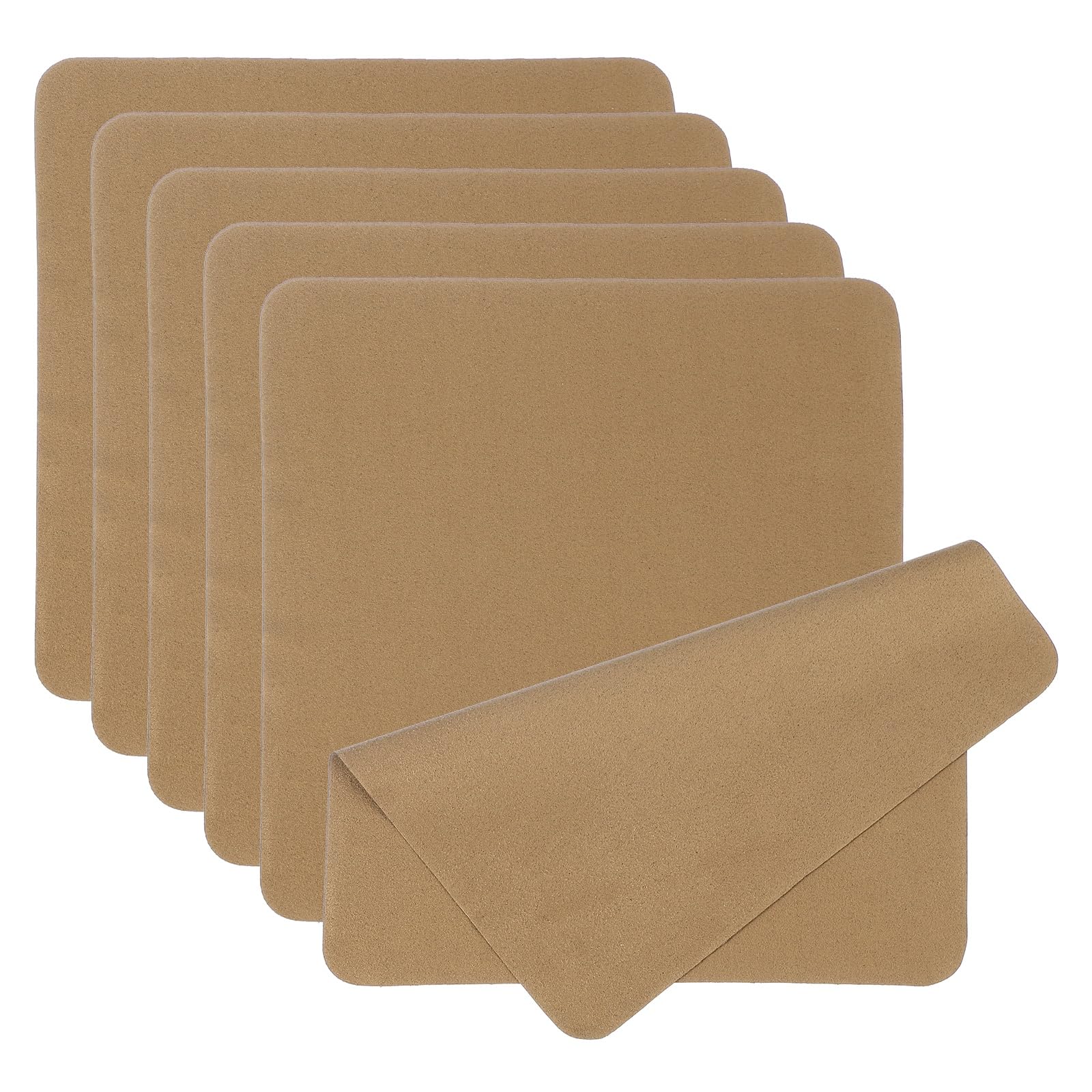 PATIKIL brown microfiber cleaning cloths 6-pack, flat lay