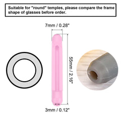 PATIKIL pink silicone temple end tip close-up for round thin metal eyeglasses – image 2 of 5