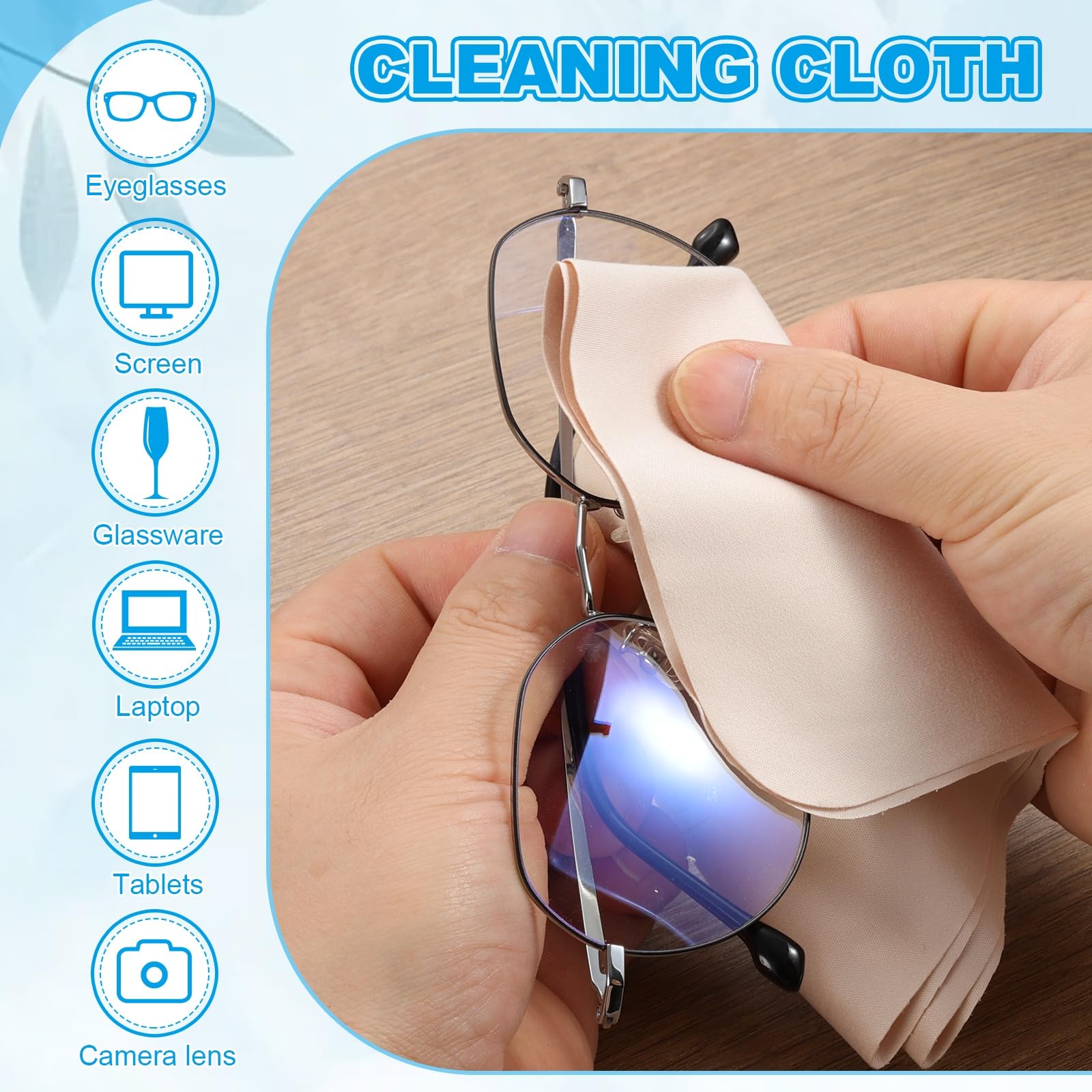 Beige PATIKIL microfiber cloth for lens cleaning