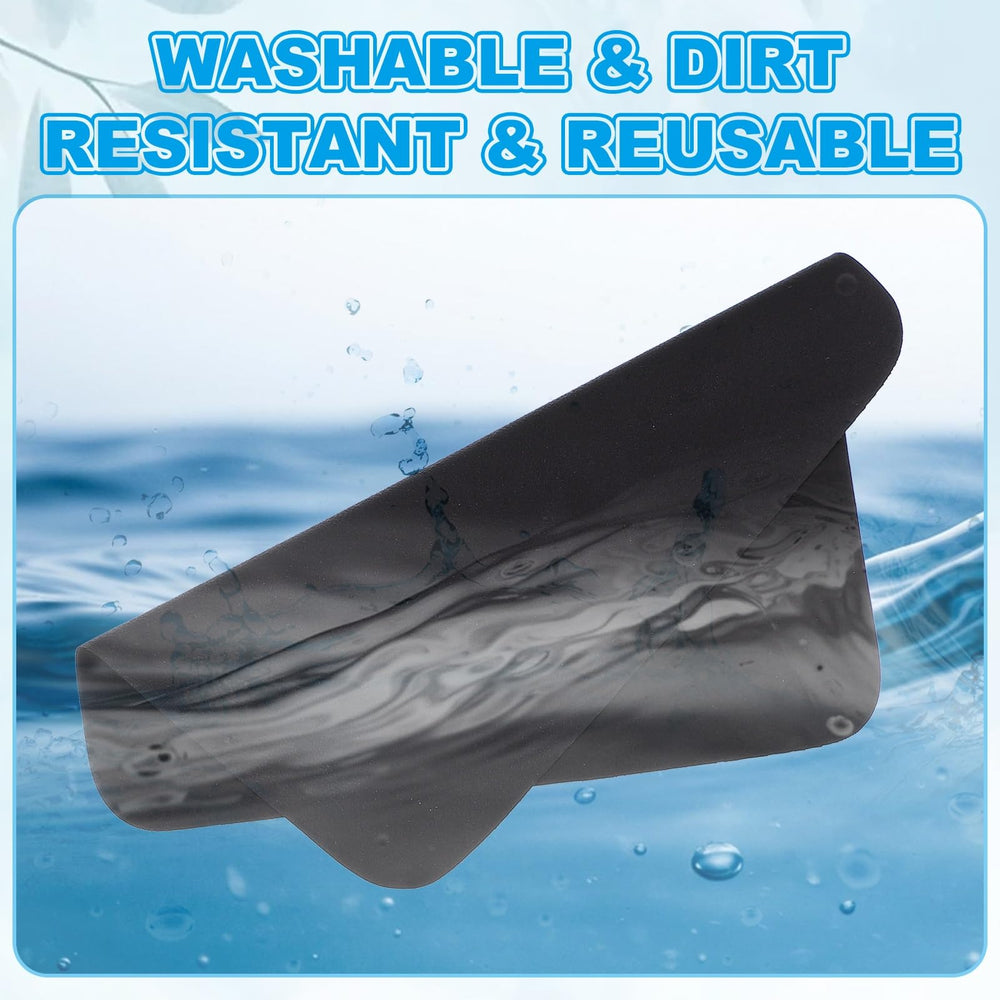 Black microfiber cleaning cloth showing suede texture