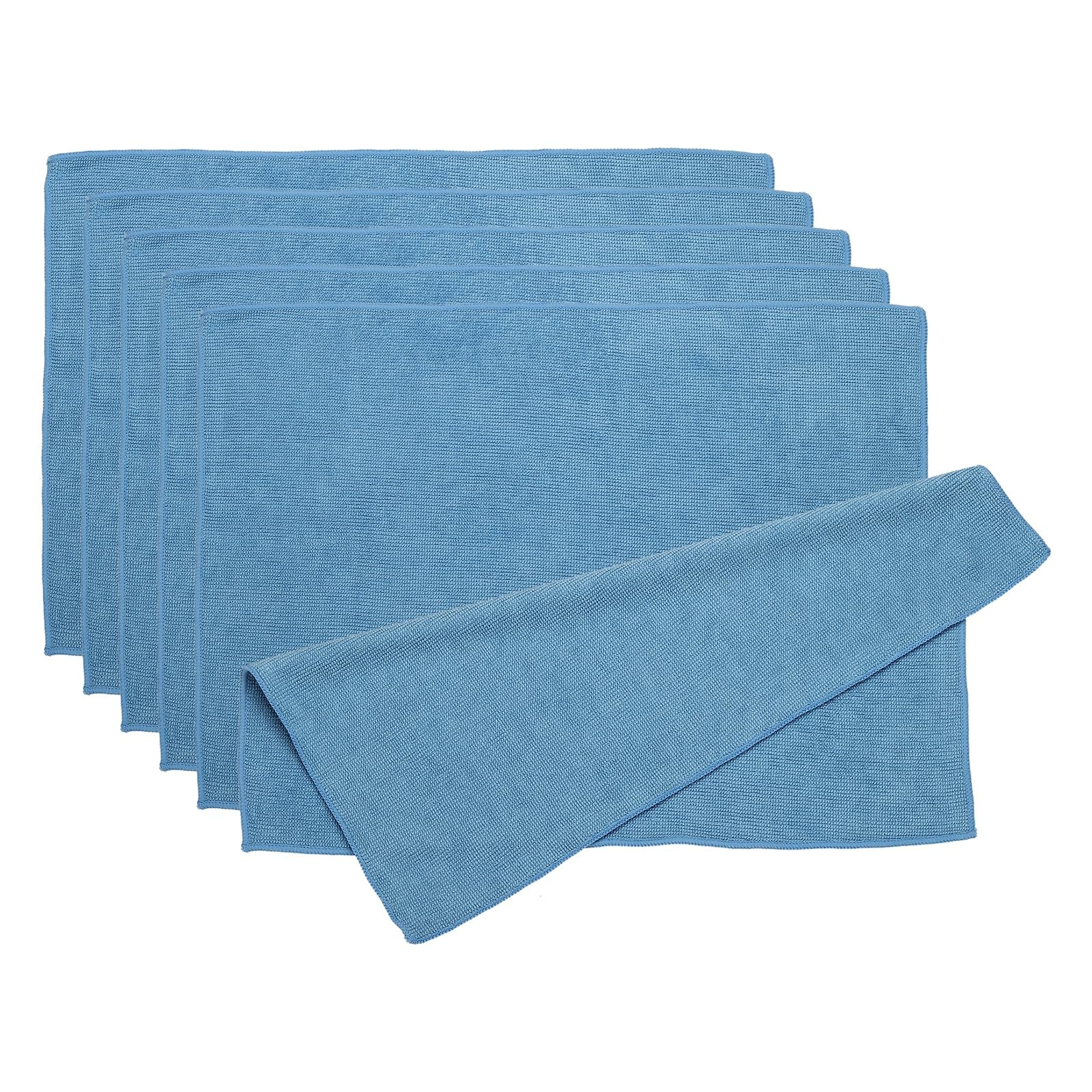 PATIKIL 6-pack dark blue microfiber cleaning cloths laid flat
