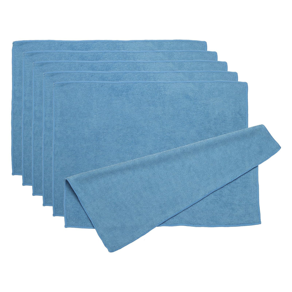 PATIKIL 6-pack dark blue microfiber cleaning cloths laid flat
