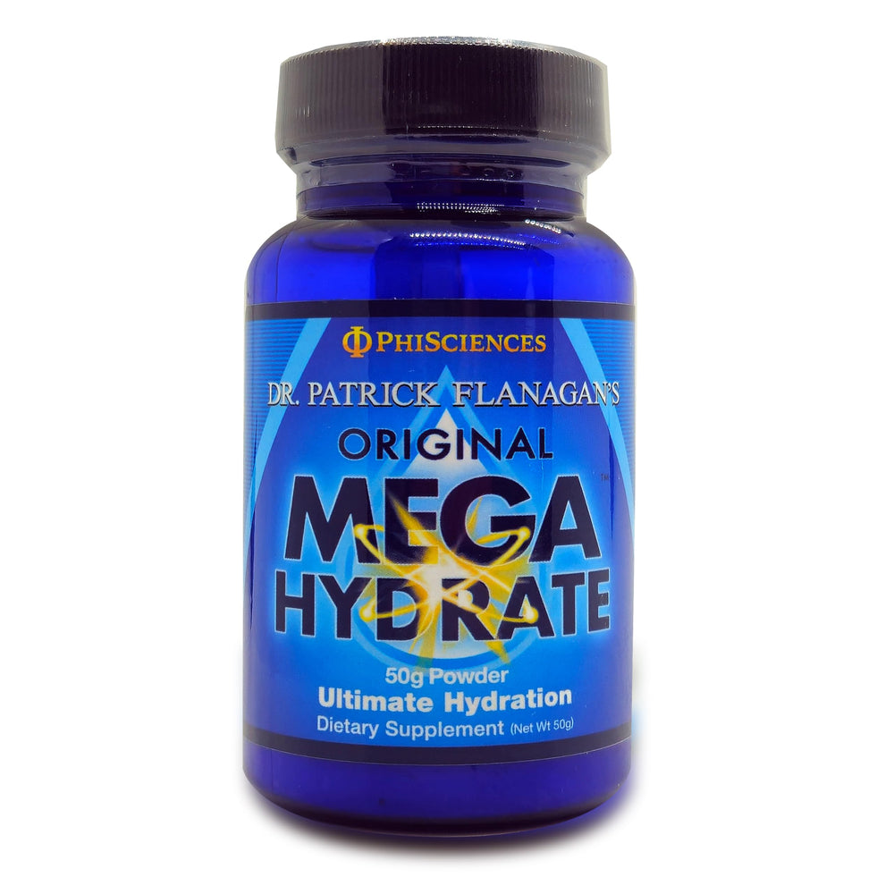 Patrick Flanagan Mega Hydrate Powder 50g bottle and scoop