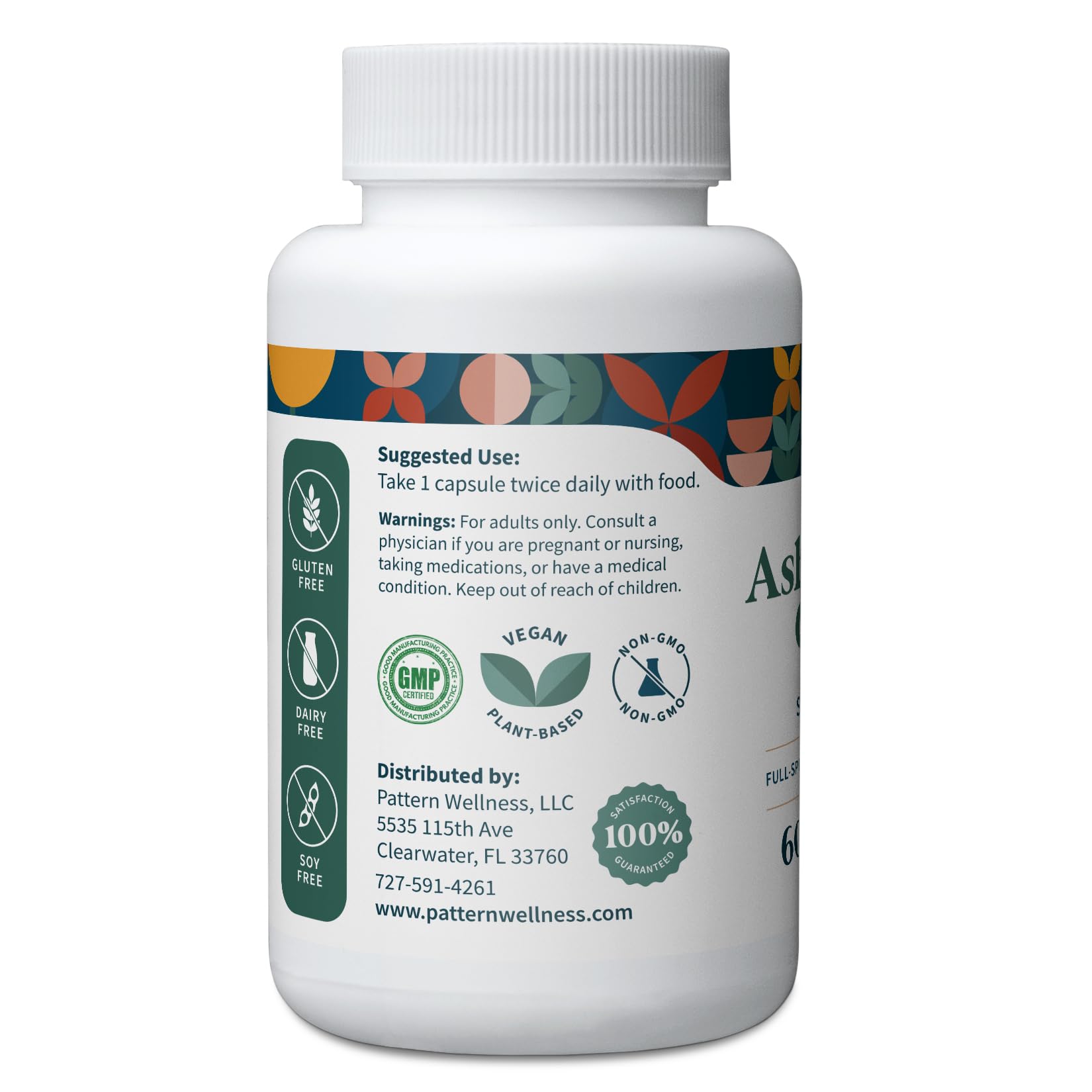 Product packaging showing Pattern Wellness Ashwagandha Complex