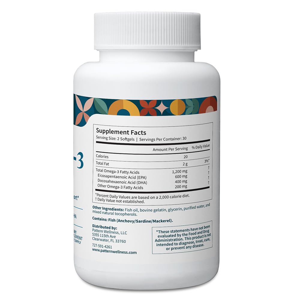 Supplement bottle showing EPA 300mg and DHA 200mg per serving