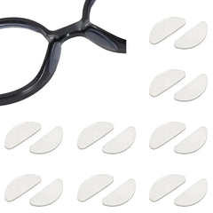 Eight pairs of D-shaped eyeglass nose pads in a transparent silicone pack