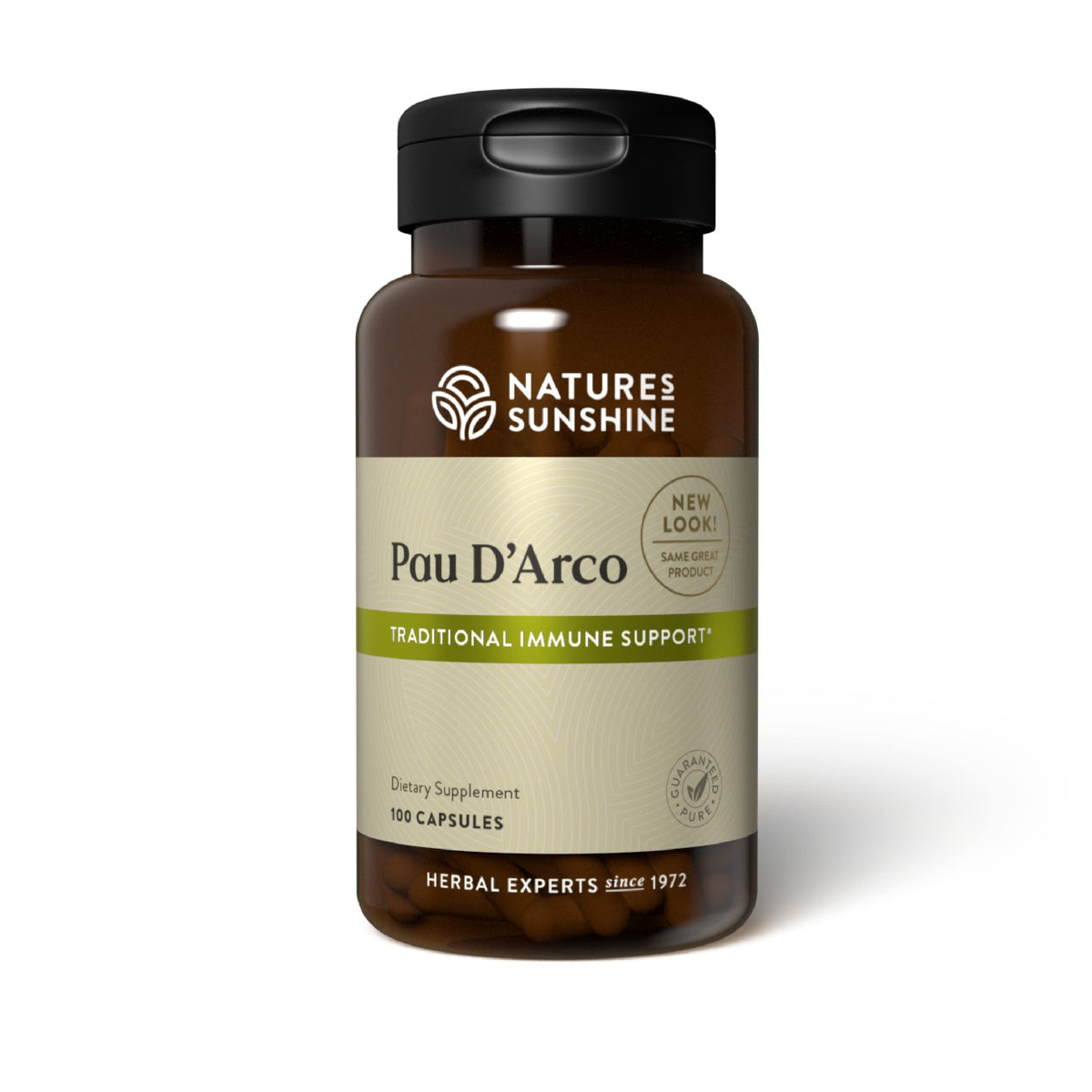 Nature's Sunshine Pau D'Arco 100 Capsules bottle - front view