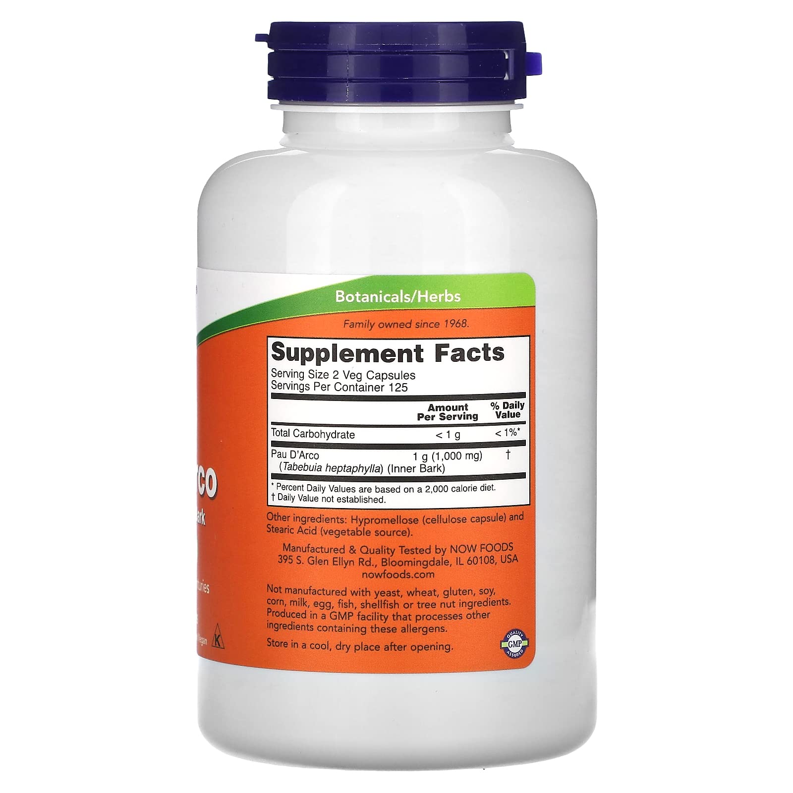 Now Foods Pau D'Arco 500 mg Inner Bark Capsules - product image 2