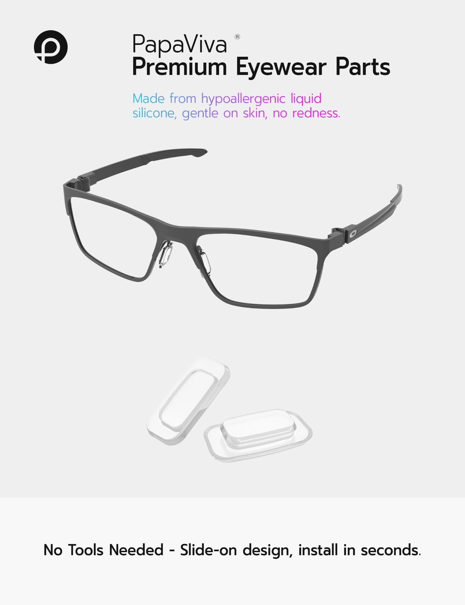 Set of four clear Oakley nose pads for Diecutter models