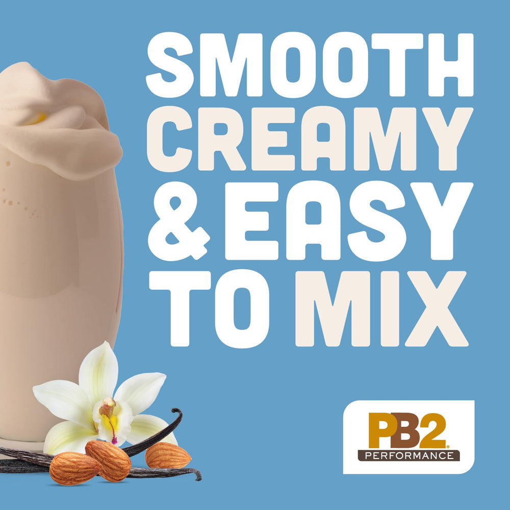 PB2 Performance Almond Protein Powder being poured into a shaker