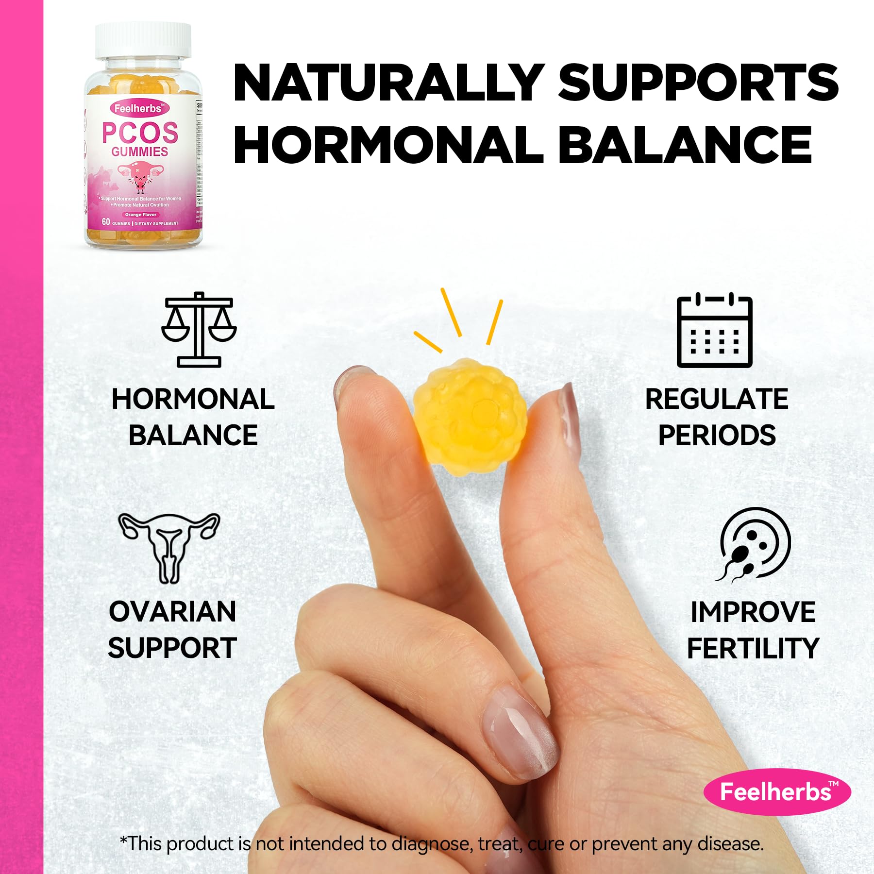 Two orange gummies representing daily serving size