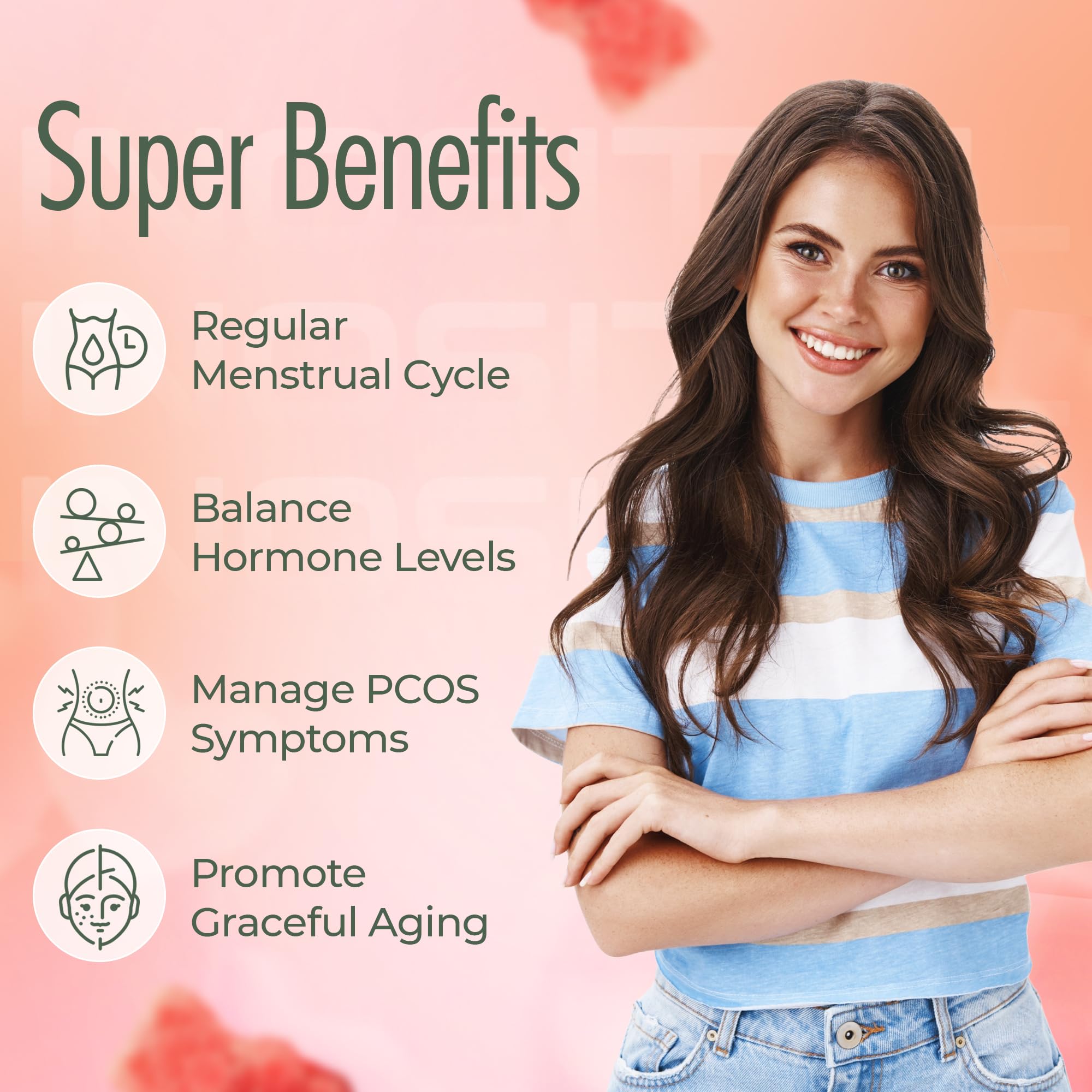 PCOS support gummies featuring Myo-Inositol and D-Chiro Inositol with Ashwagandha