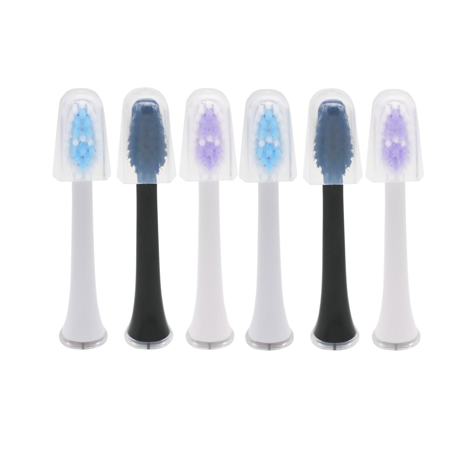 PDEEY 6-pack toothbrush heads with cover for Jetwave Sonic Edge - side view