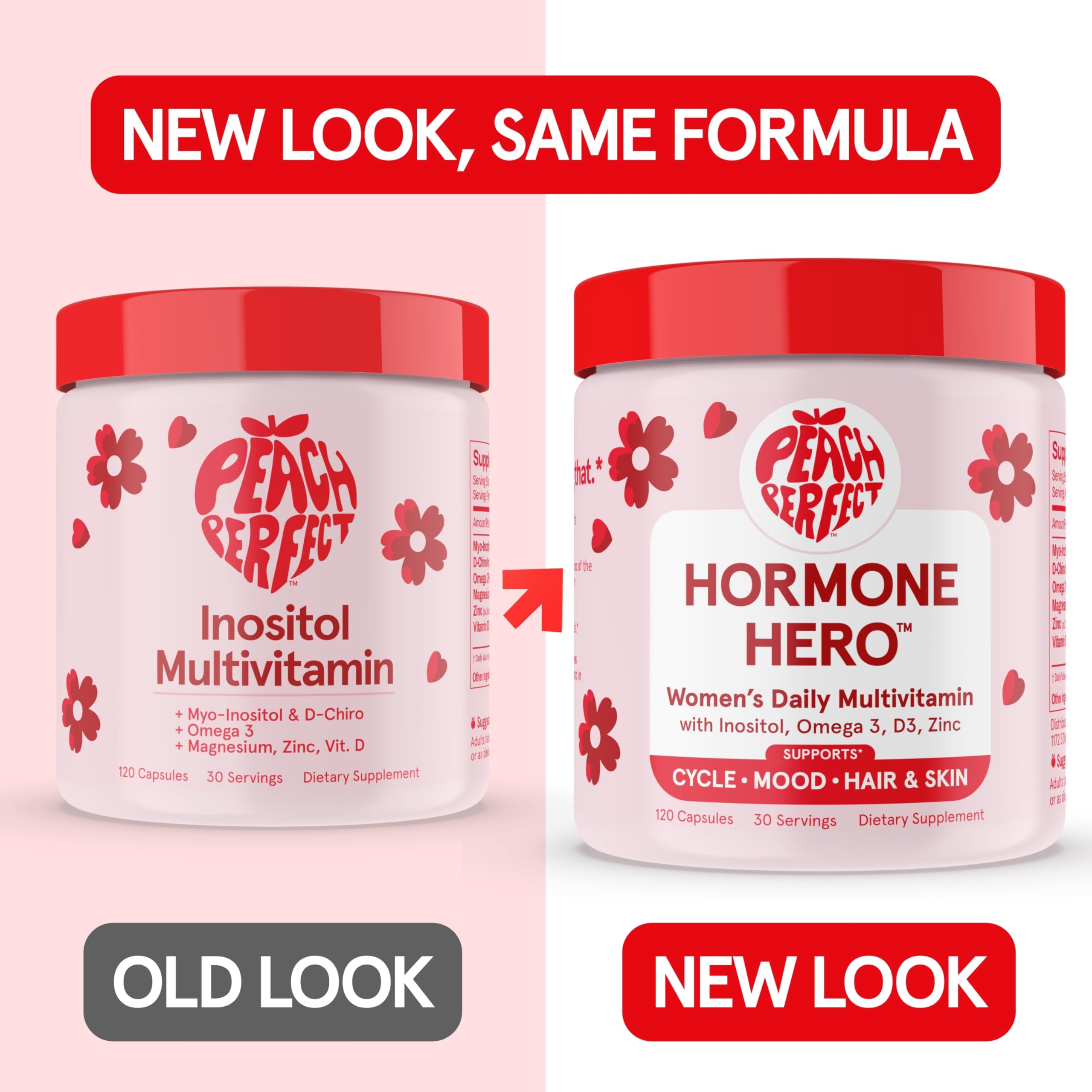 Capsules close-up showing 40:1 inositol blend for daily support