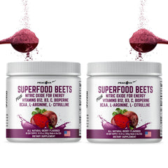 Peacock Max beets powder bottle 21oz for daily vitality boost in smoothies