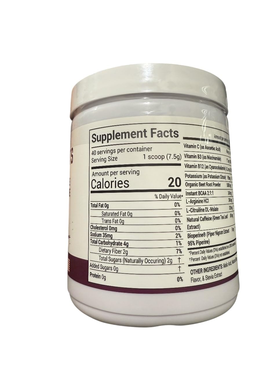 Peacock Max beets powder scoop shows easy 7.5g serving for quick mix