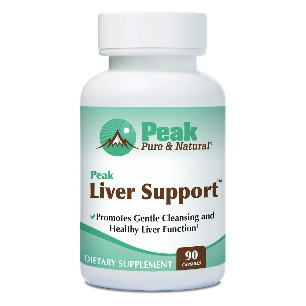 Peak Liver Support bottle with label and 90 capsules